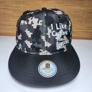 Miniso Life Camouflage Flat Brim Hat 6 Panel Graphic Streetwear Cap